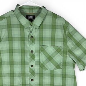 Alaskan Hardgear Duluth Men’s Green Window Plaid Vented Button Hiking Shirt XL
